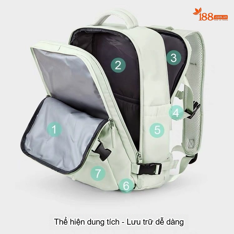 Balo Nữ Đa Năng Chống Nước Có Ngăn Laptop Và Ngăn Giày Riêng
