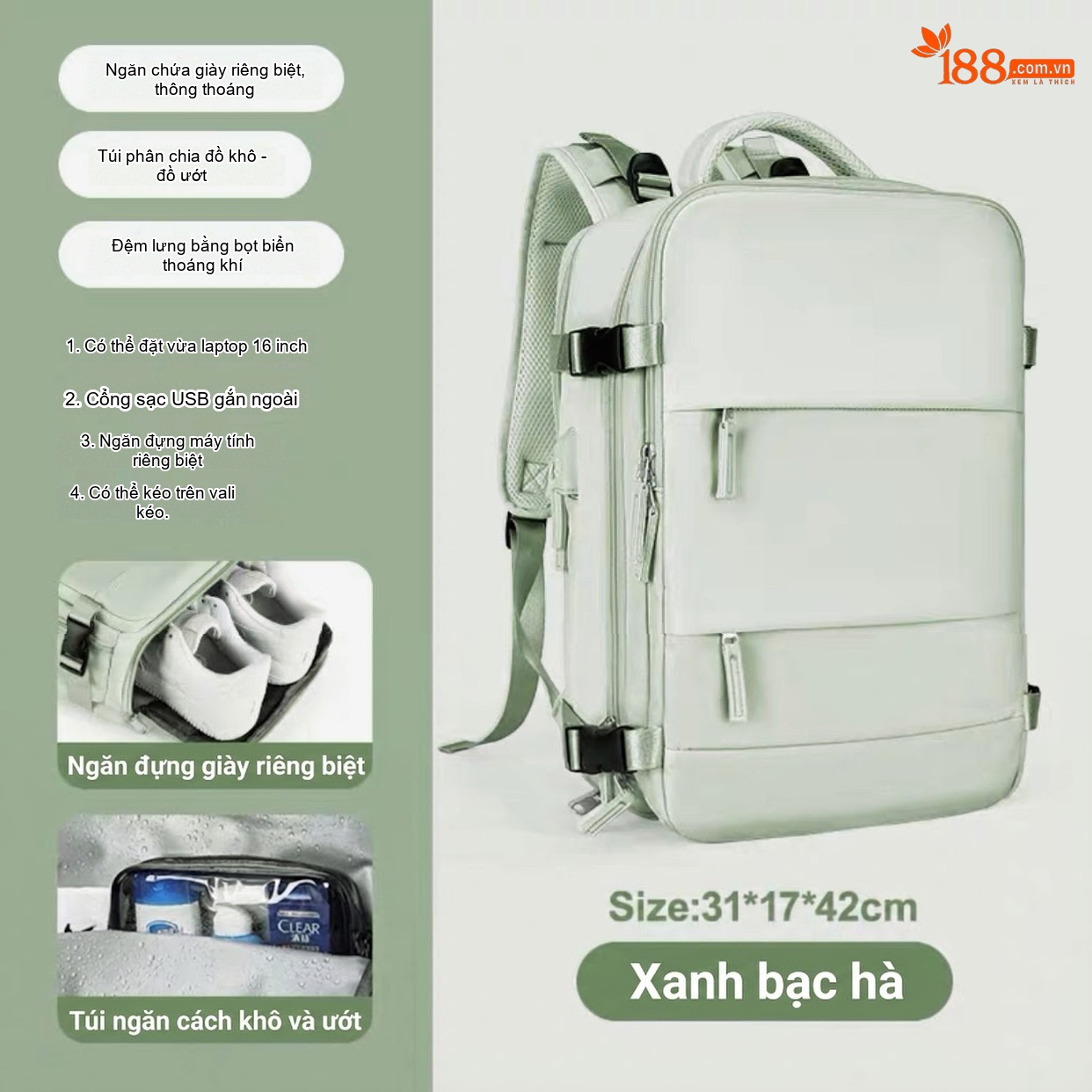 2210 # xanh bạc hà