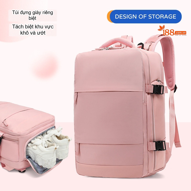Balo Đa Năng Nữ Chống Thấm Nước Sức Chứa Lớn Đi Du Lịch Công Tác Phân Loại Khô Ướt Màu Xanh, Hồng