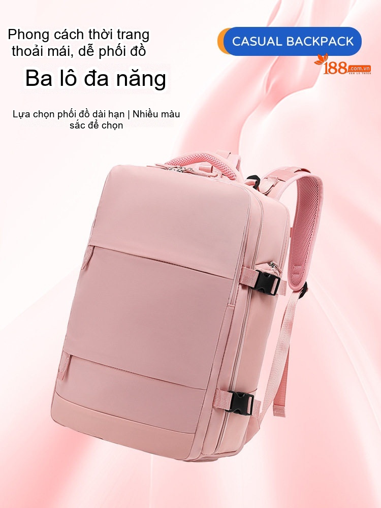 Balo Đa Năng Nữ Chống Thấm Nước Sức Chứa Lớn Đi Du Lịch Công Tác Phân Loại Khô Ướt Màu Xanh, Hồng chi tiết 3