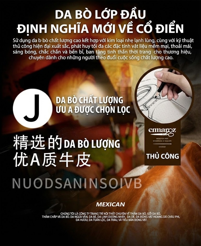 Balo Da Thật Dập Nổi Phong Cách Retro Màu Xanh Ngọc, Đen chi tiết 3