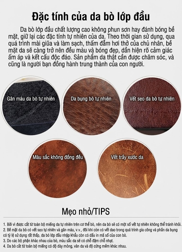 Balo Da Thật Đựng Laptop Nam Nữ Da Bò Thủ Công Sức Chứa Lớn Màu Đen chi tiết 28