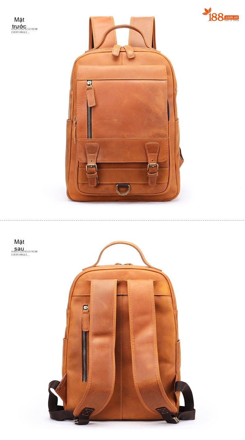 Balo Da Thật MASIWEI Da Ngựa Điên Dung Tích Lớn Đựng Laptop 2022 Phong Cách Outdoor Màu Nâu, Đen chi tiết 17