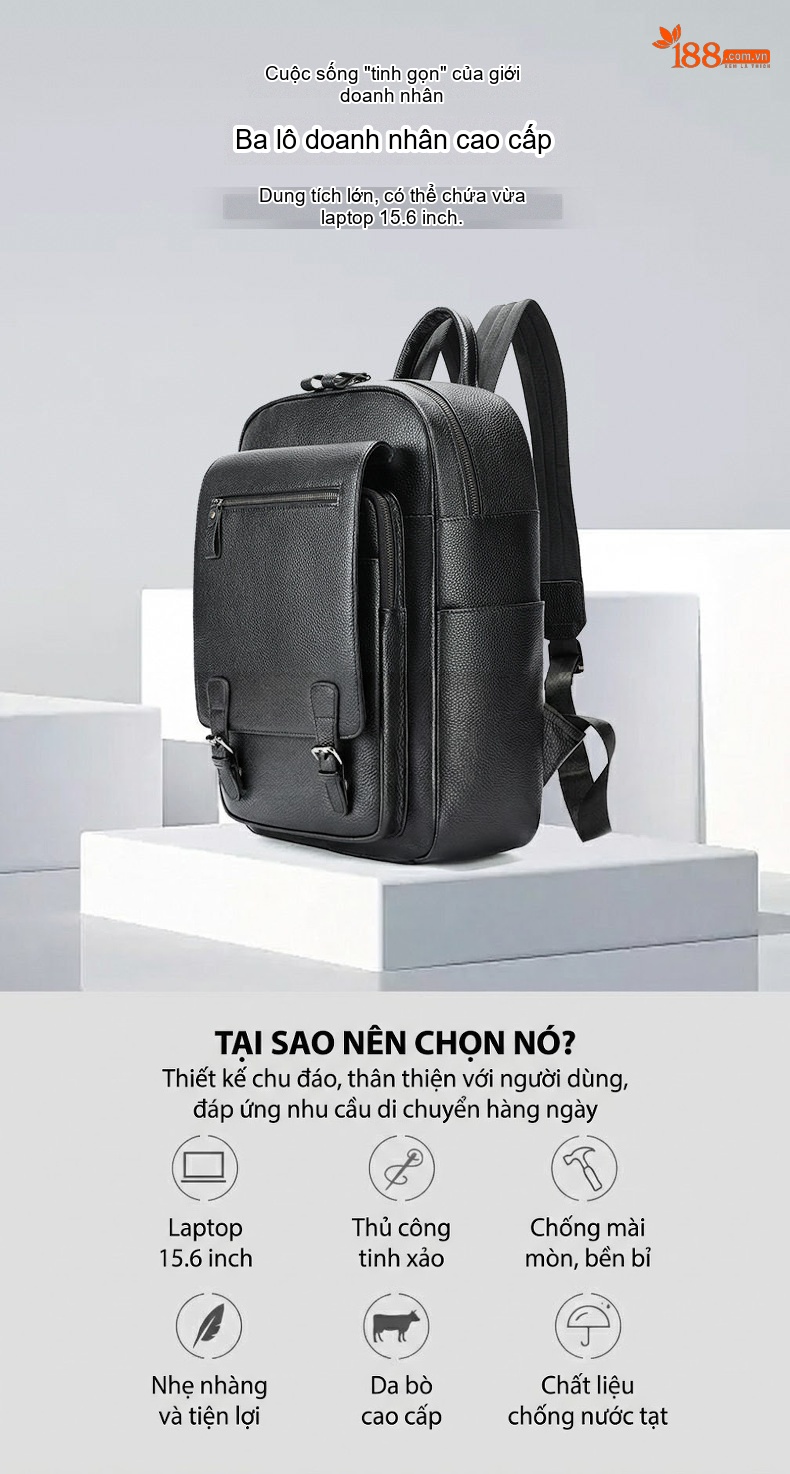 Balo Da Thật MASIWEI Da Ngựa Điên Dung Tích Lớn Đựng Laptop 2022 Phong Cách Outdoor Màu Nâu, Đen chi tiết 19