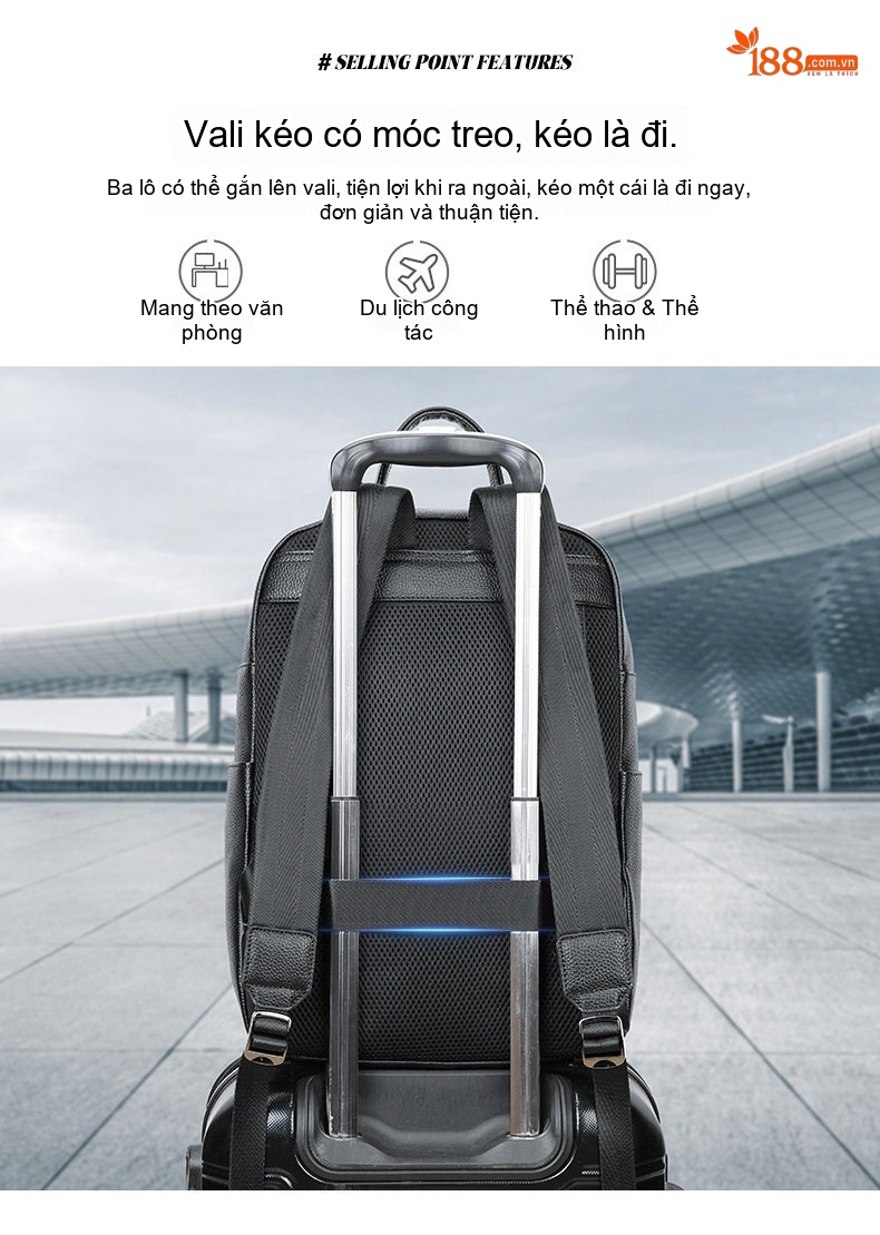 Balo Da Thật MASIWEI Da Ngựa Điên Dung Tích Lớn Đựng Laptop 2022 Phong Cách Outdoor Màu Nâu, Đen chi tiết 21