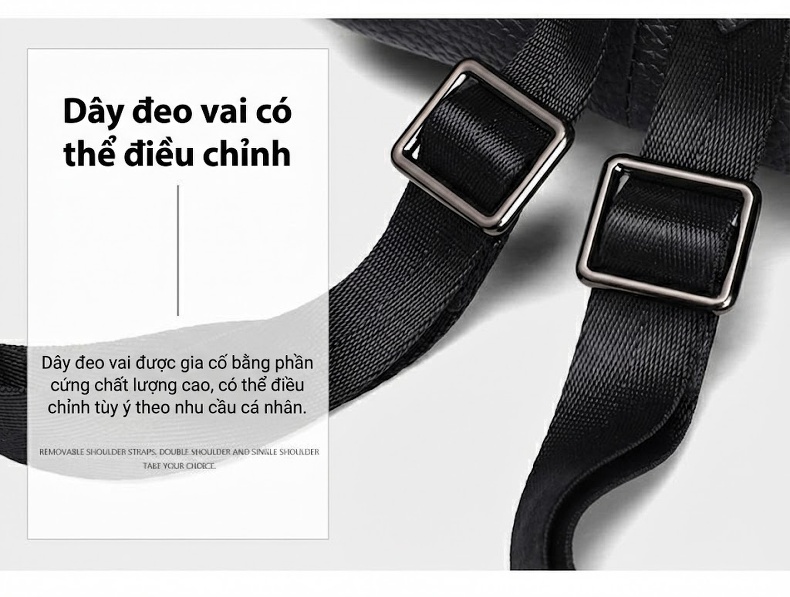 Balo Da Thật Mini Nữ Thời Trang Du Lịch Công Sở Màu Đen chi tiết 14