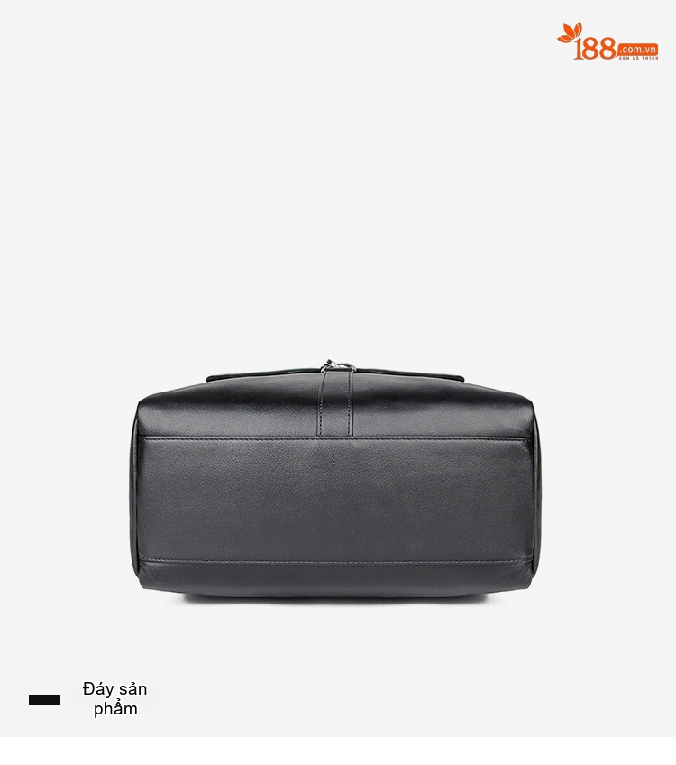 Balo Da Thật Nappa Đựng Laptop 14 Inch Phong Cách Casual Màu Đen chi tiết 13