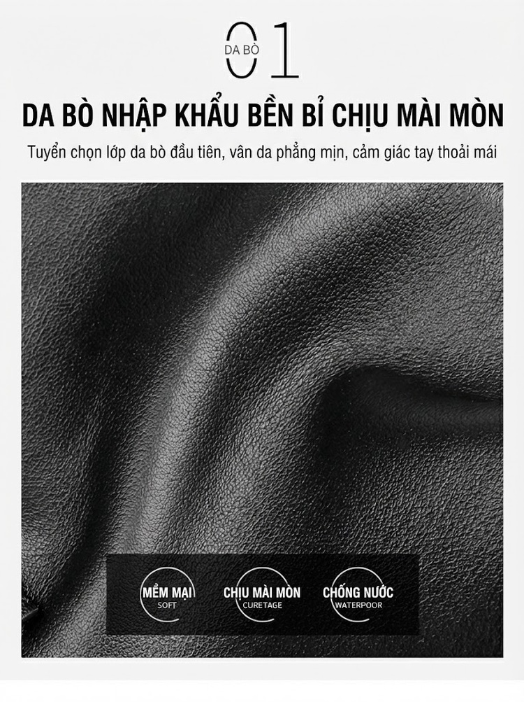 Balo Da Thật Nappa Đựng Laptop 14 Inch Phong Cách Casual Màu Đen chi tiết 4
