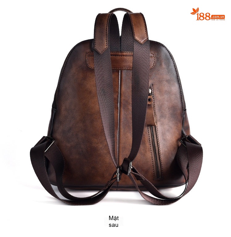 Balo Da Thật Nữ Đa Năng Dung Tích Lớn Nhiều Ngăn Túi Dập Nổi Phong Cách Retro Màu Nâu, Xanh, Đen... chi tiết 5
