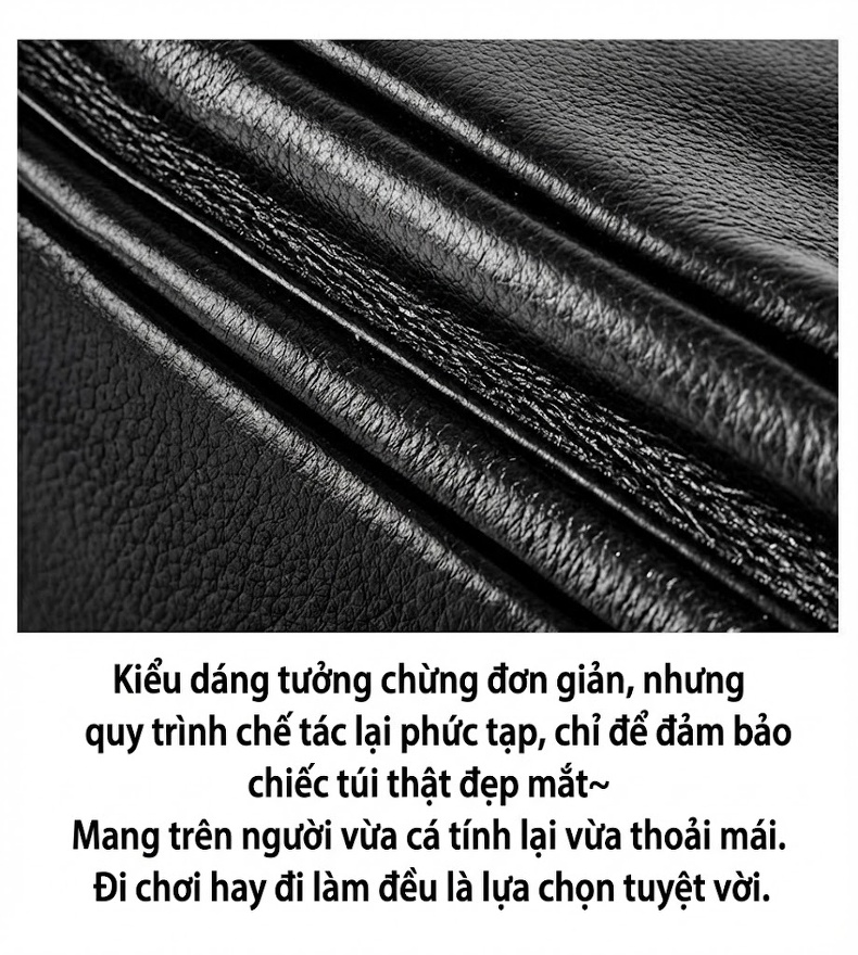 Balo Da Thật Nữ Đa Năng Phong Cách Thời Trang Màu Đen chi tiết 23
