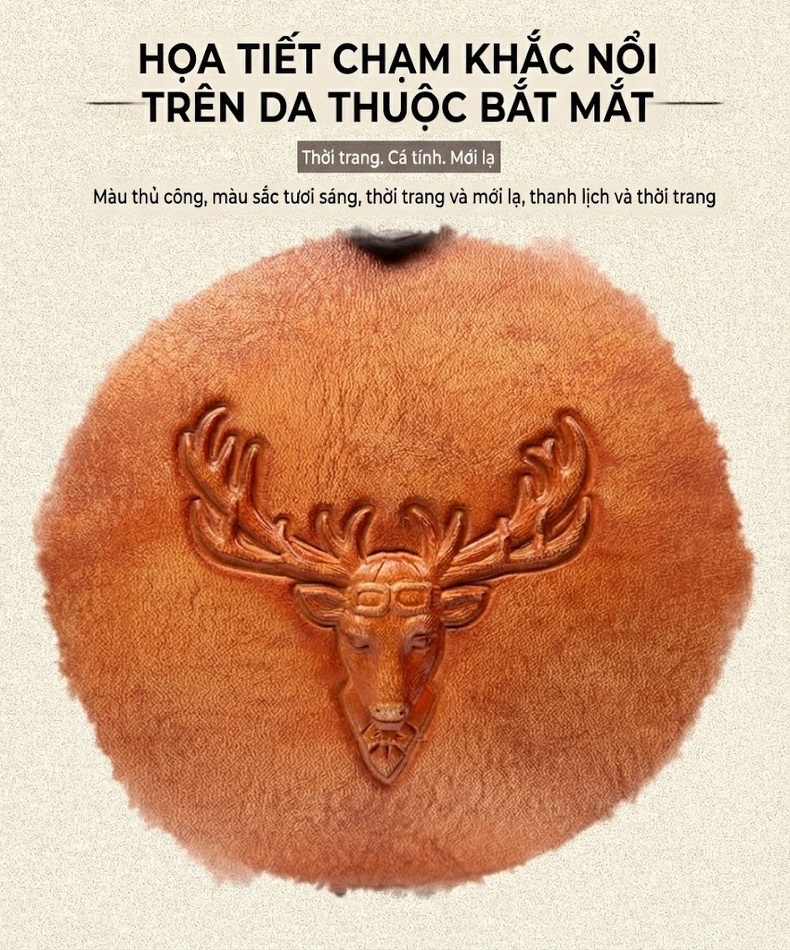 Balo Da Thật Nữ Vintage Thủ Công Màu Nâu Đậm, Nâu Vàng chi tiết 2