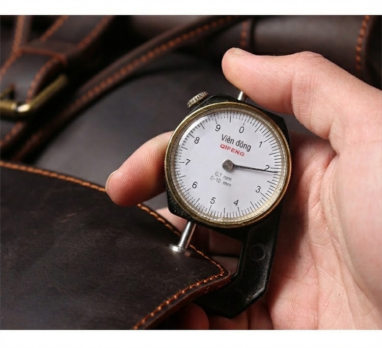 Balo Da Thật Thủ Công Vintage Dung Tích Lớn Phong Cách Biker Màu Nâu chi tiết 22