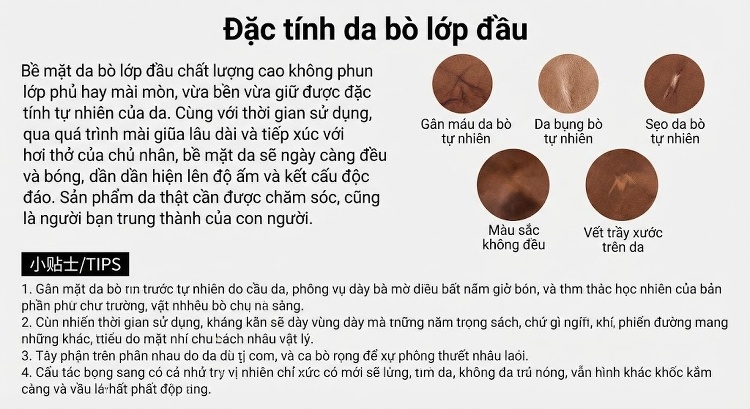 Balo Da Thật Thủ Công Vintage Phong Cách Biker Dung Tích Lớn Màu Nâu chi tiết 28