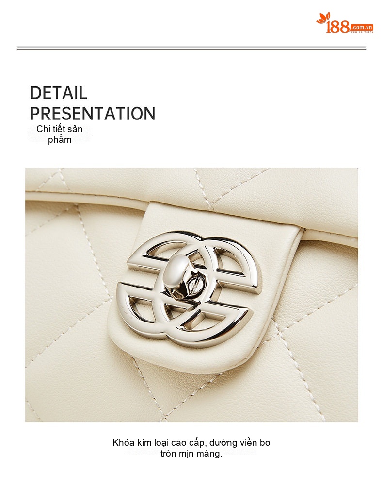 Balo Da Thật Trám Ô Phong Cách Tiểu Hương, Balo Du Lịch Công Sở Đựng Vừa A4 Màu Đen, Trắng chi tiết 20