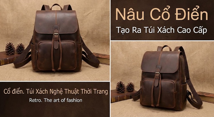 Balo Đeo Chéo Nam Da Bò Crazy Horse Nhiều Ngăn Lớn Phong Cách Retro Âu Mỹ chi tiết 4