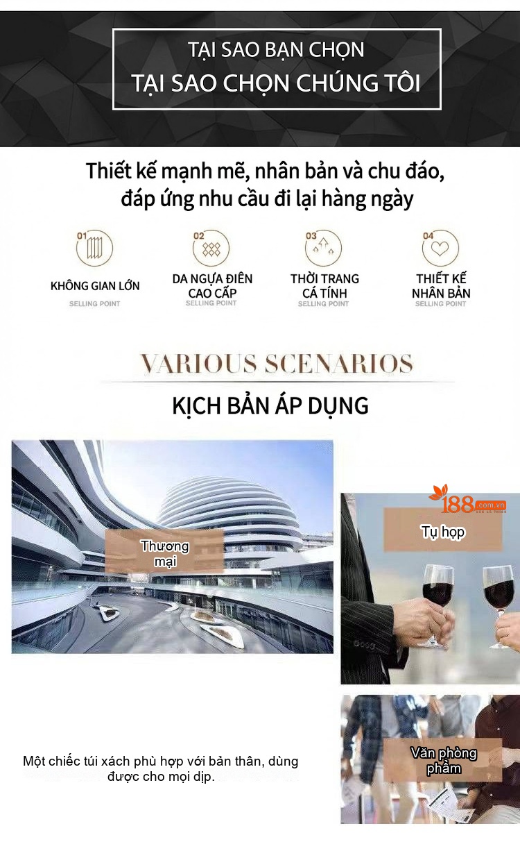 Balo Đeo Vai Nam Da Bò Lớn Phong Cách Thời Trang Màu Nâu, Nâu Đậm chi tiết 4