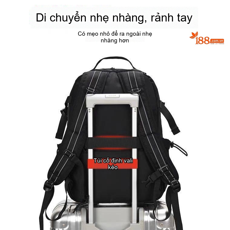 Balo Đeo Vai Nam Kiểu Cơ Năng Du Lịch Ngoài Trời Đựng Laptop Chống Nước Chống Mài Mòn Màu Đen