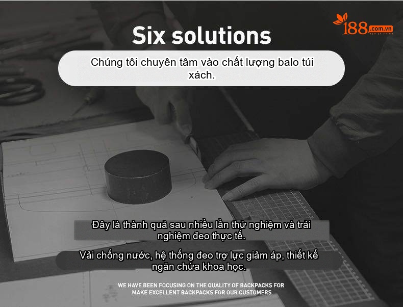 Balo Đeo Vai Nam Kiểu Cơ Năng Du Lịch Ngoài Trời Đựng Laptop Chống Nước Chống Mài Mòn Màu Đen chi tiết 6