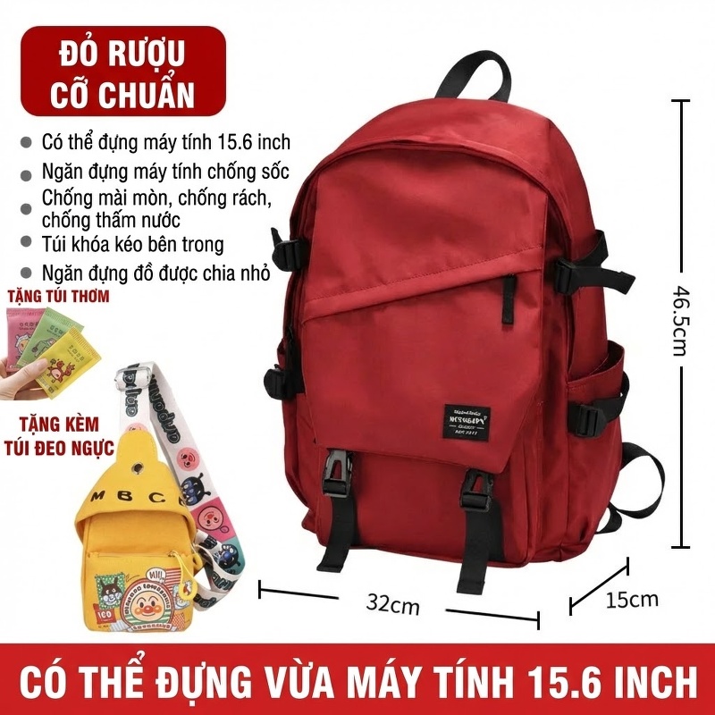 Túi đeo ngực cỡ nhỏ màu đỏ rượu 711