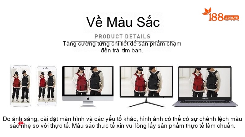 Balo Đeo Vai Nam Nữ Phong Cách Đường Phố Hàn Quốc, Túi Đựng Laptop Đi Học, Đi Du Lịch Màu Đen, Đỏ chi tiết 15