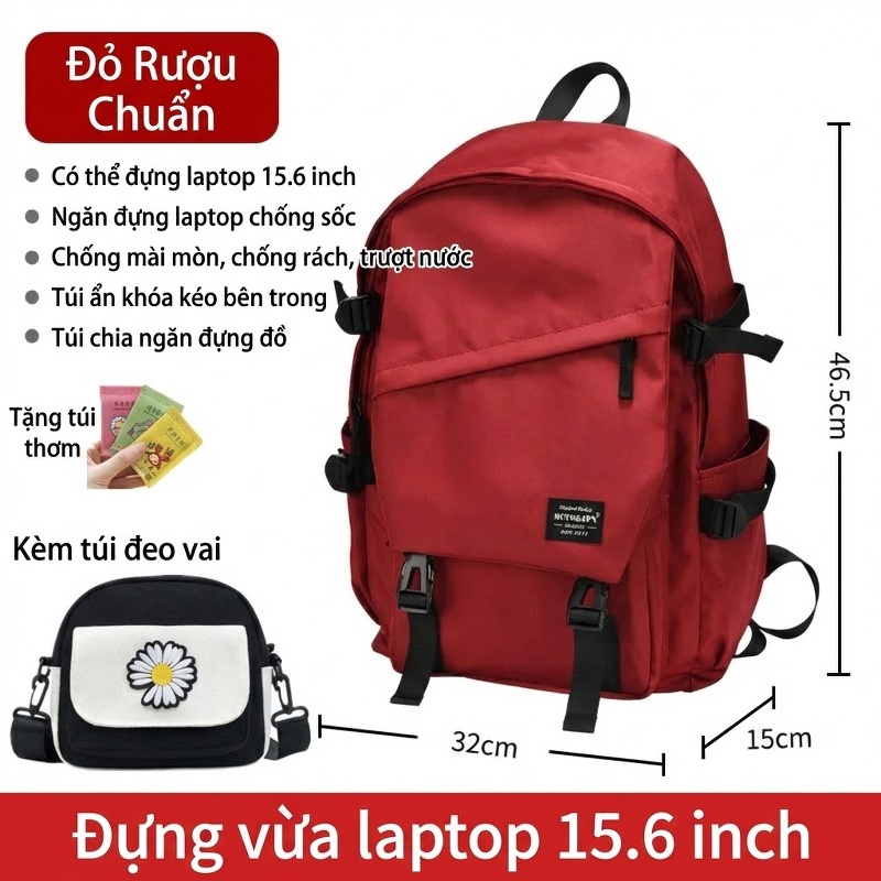 Túi đeo vai cỡ nhỏ màu đỏ rượu 711