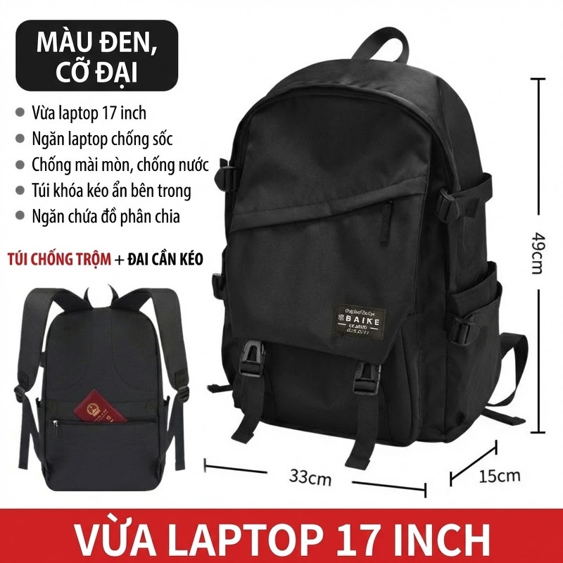 711 nâng cấp cỡ lớn màu đen