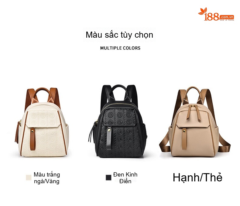 Balo Đeo Vai Nữ Da Mờ Sức Chứa Lớn Phong Cách Quảng Châu Màu Be chi tiết 4