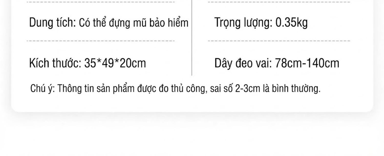 Balo Đi Xe Máy Đội Mũ Bảo Hiểm Chống Nước Dung Tích Lớn Màu Đen chi tiết 12