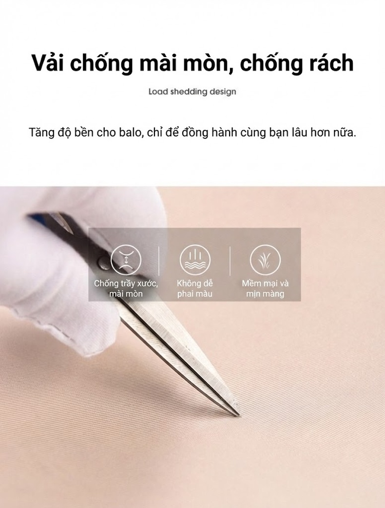 Balo Đôi Học Sinh, Sinh Viên, Du Lịch Ngắn Ngày, Leo Núi Ngoài Trời Vải Bền Màu Kem, Đen, Đỏ, Xanh... chi tiết 13