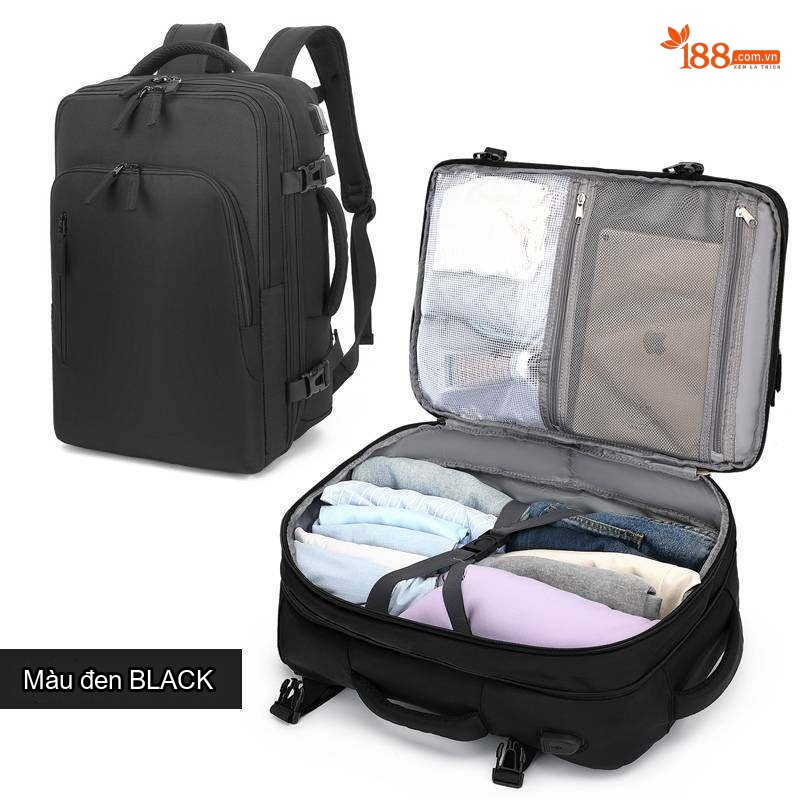 Balo Đôi Laptop Đa Năng Sức Chứa Lớn Du Lịch Công Tác Mở Rộng 4cm Màu Xám, Đen, Trắng, Xanh...