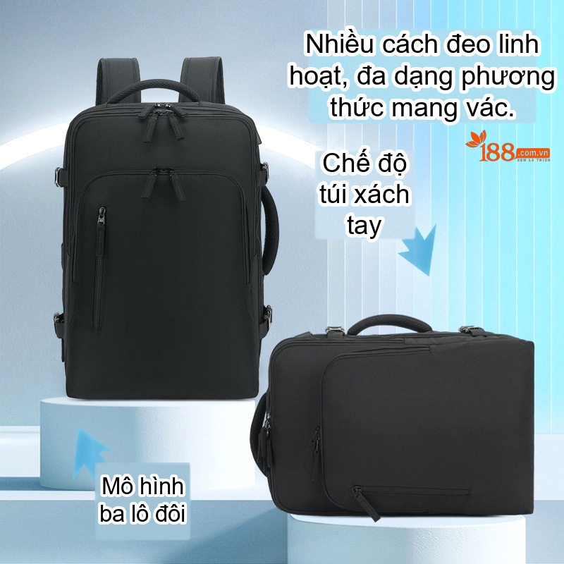Balo Đôi Laptop Đa Năng Sức Chứa Lớn Du Lịch Công Tác Mở Rộng 4cm Màu Xám, Đen, Trắng, Xanh...