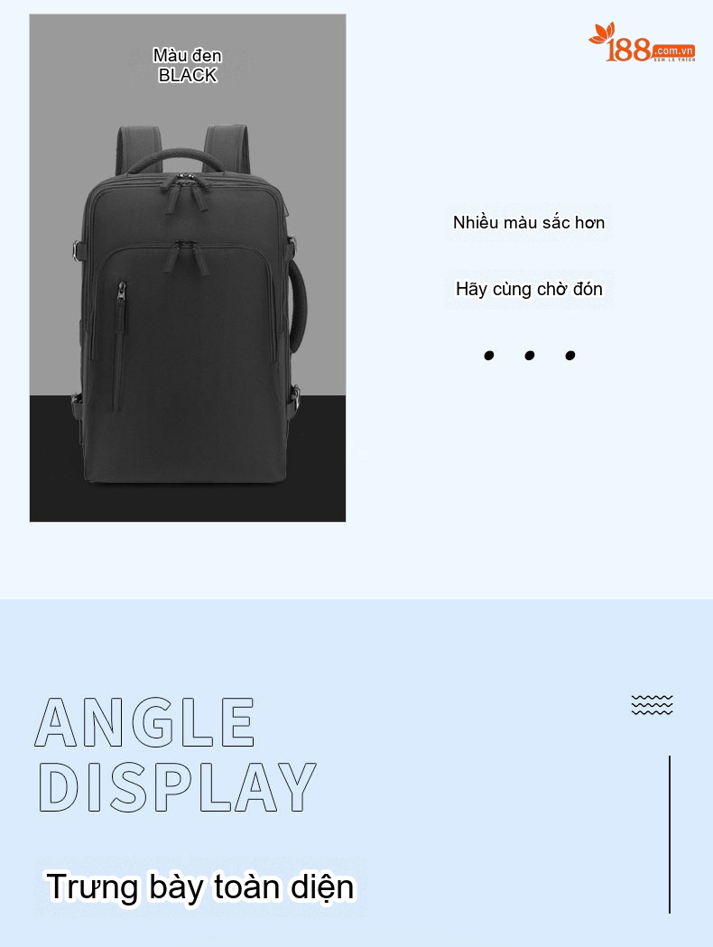 Balo Đôi Laptop Đa Năng Sức Chứa Lớn Du Lịch Công Tác Mở Rộng 4cm Màu Xám, Đen, Trắng, Xanh... chi tiết 26