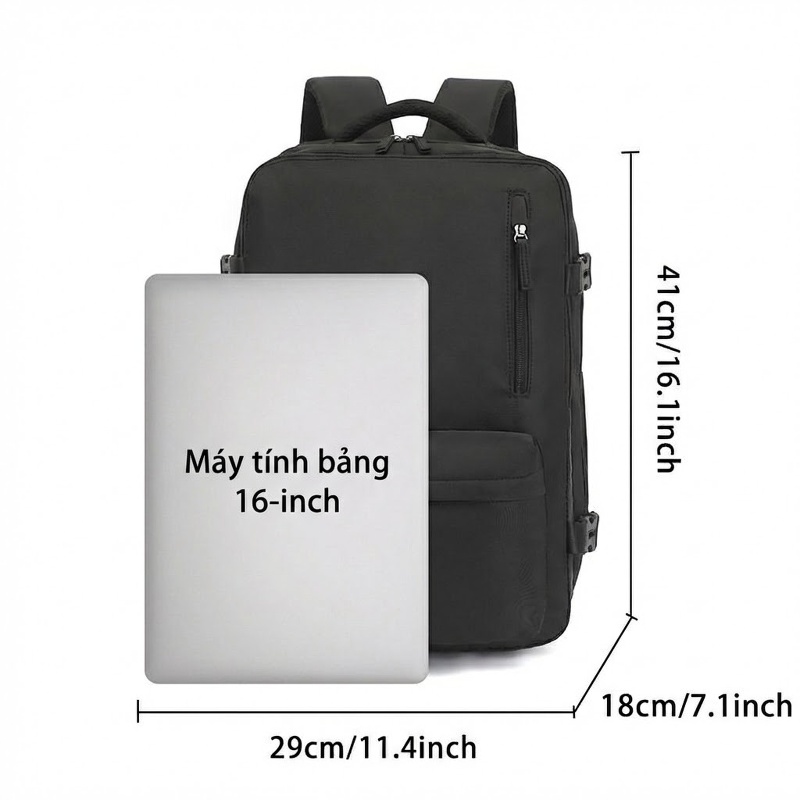 Balo Đôi Nam Nữ Vải Dù Chống Thấm Nước Dung Tích Lớn Đựng Laptop Đi Học Du Lịch Màu Đen, Trắng, Xanh Dương, Hồng... chi tiết 23