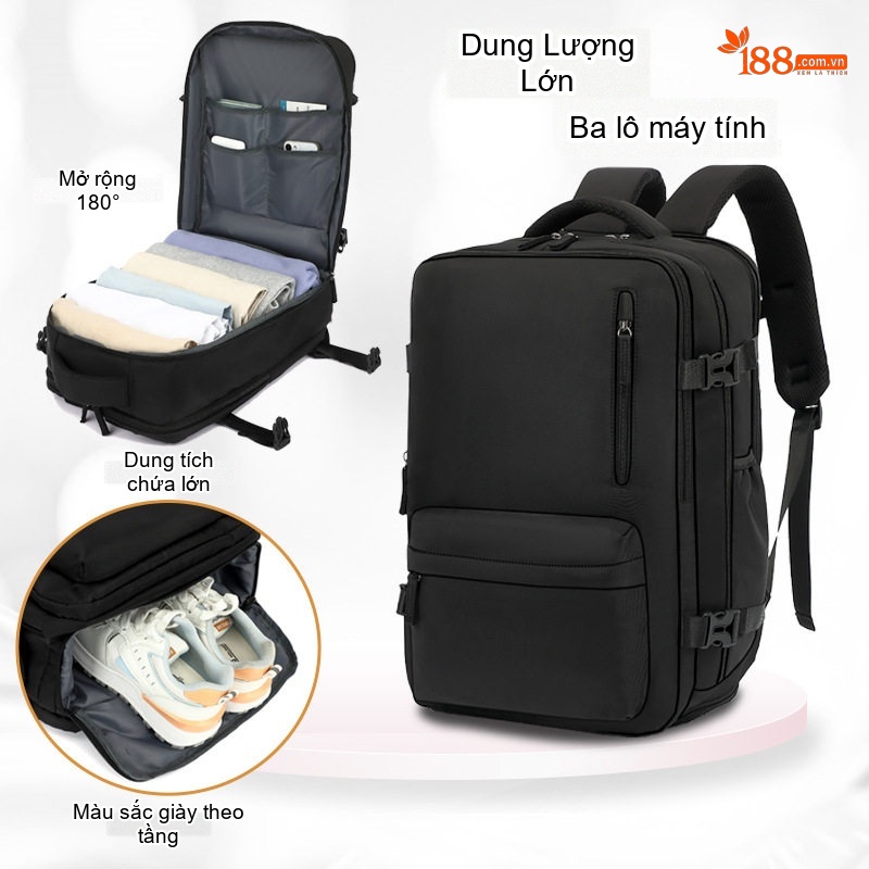 Balo Đôi Nam Nữ Vải Dù Chống Thấm Nước Dung Tích Lớn Đựng Laptop Đi Học Du Lịch Màu Đen, Trắng, Xanh Dương, Hồng...