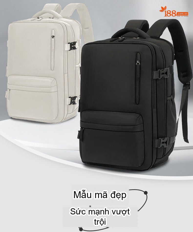 Balo Đôi Nam Nữ Vải Dù Chống Thấm Nước Dung Tích Lớn Đựng Laptop Đi Học Du Lịch Màu Đen, Trắng, Xanh Dương, Hồng... chi tiết 3
