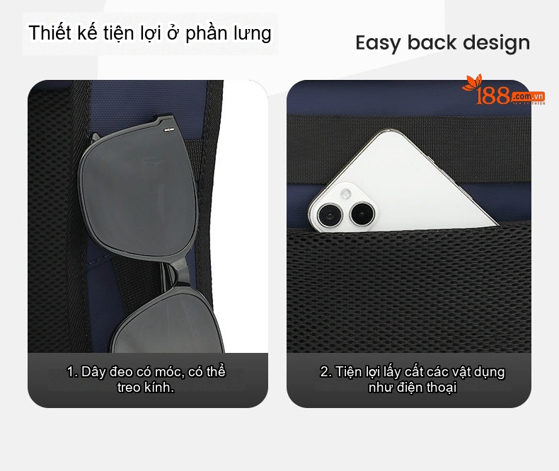 Balo Đôi Thời Trang Ngoài Trời Leo Núi Đi Học Đa Năng Dung Tích Lớn Đựng Laptop Màu Đen, Xanh Navy chi tiết 19