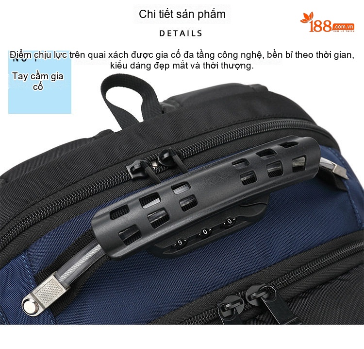 Balo Đôi Vải Canvas Nam Nữ Đựng Laptop Chống Nước Đi Học Du Lịch Màu Đen, Xanh Navy, Đỏ chi tiết 5