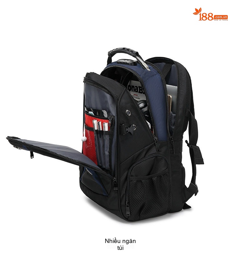 Balo Đôi Vải Canvas Nam Nữ Đựng Laptop Chống Nước Đi Học Du Lịch Màu Đen, Xanh Navy, Đỏ chi tiết 15