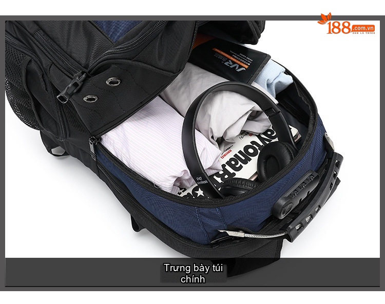 Balo Đôi Vải Canvas Nam Nữ Đựng Laptop Chống Nước Đi Học Du Lịch Màu Đen, Xanh Navy, Đỏ chi tiết 20