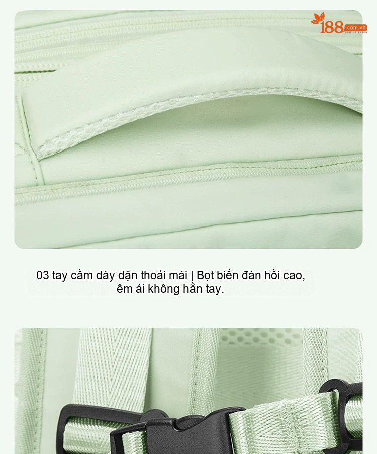 Balo Du Lịch Đa Năng Chống Nước, Gọn Nhẹ, Nhiều Ngăn Màu Đen, Xám, Tím, Xanh Lá Cây... chi tiết 23