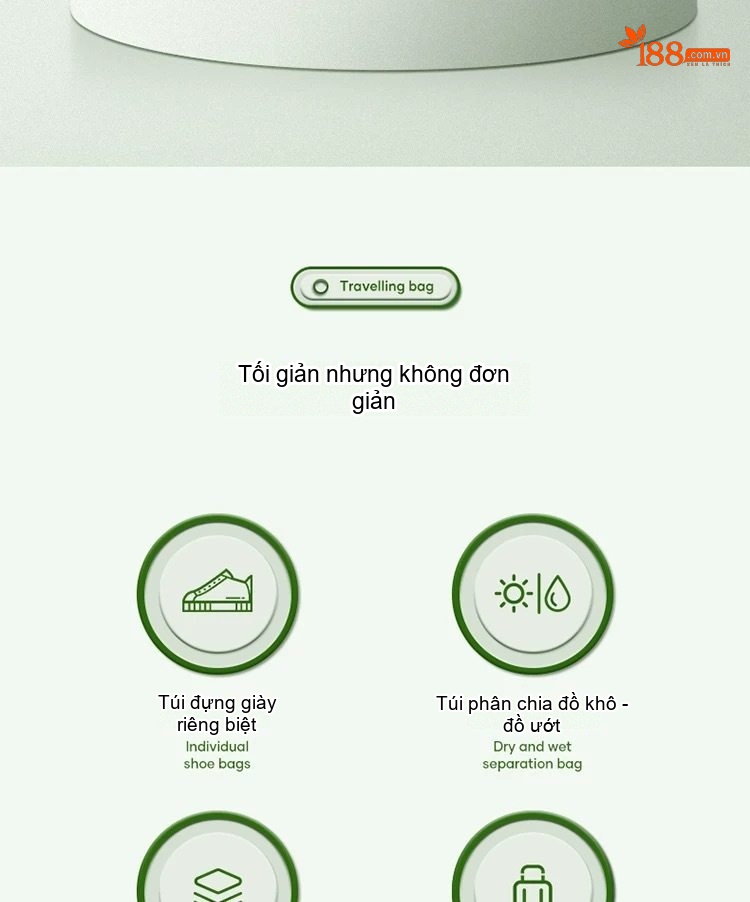 Balo Du Lịch Đa Năng Chống Nước, Gọn Nhẹ, Nhiều Ngăn Màu Đen, Xám, Tím, Xanh Lá Cây... chi tiết 4