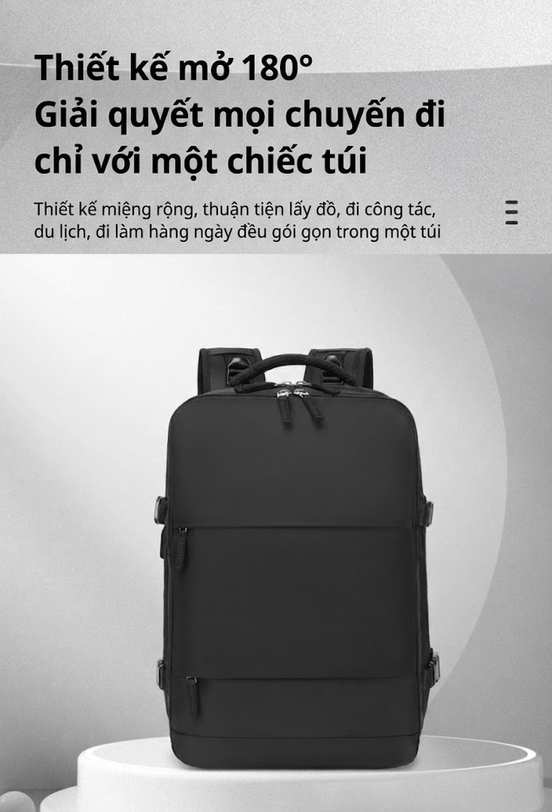 Balo Du Lịch Đa Năng Sức Chứa Lớn Siêu Nhẹ Tiện Lợi Màu Đen, Xanh Lá chi tiết 5