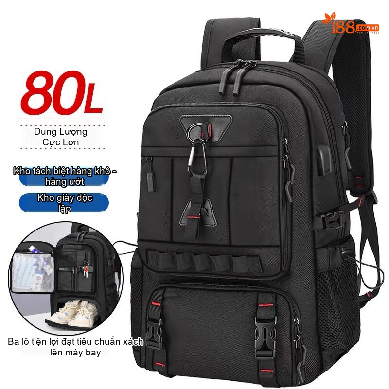025 phiên bản nâng cấp màu đen lớn 80 lít