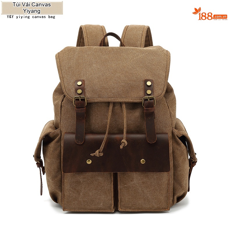 Balo Du Lịch Vải Canvas Chống Mòn Phong Cách Retro Màu Nâu, Xanh, Xám, Đen...