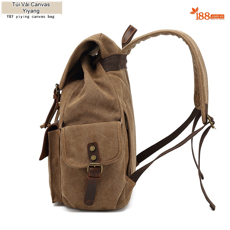 Balo Du Lịch Vải Canvas Chống Mòn Phong Cách Retro Màu Nâu, Xanh, Xám, Đen...
