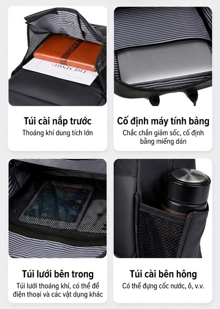 Balo Đựng Bóng Rổ Thể Thao Ngoài Trời Chống Nước Đa Năng Màu Đen, Xám chi tiết 17