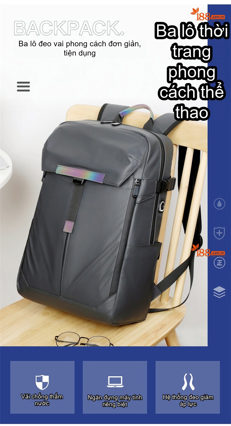 Balo Đựng Bóng Rổ Thể Thao Ngoài Trời Chống Nước Đa Năng Màu Đen, Xám chi tiết 8