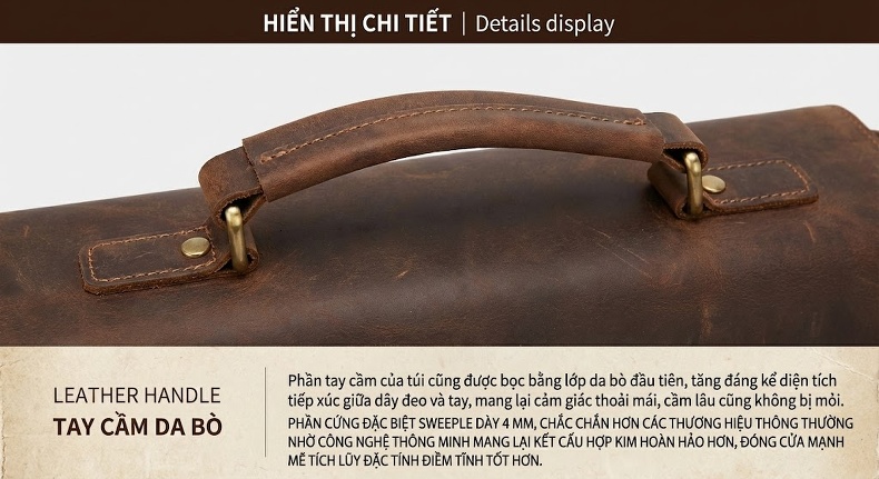 Balo Đựng Máy Ảnh Da Bò Sáp Ngoài Trời Phong Cách Âu Mỹ, Túi Đeo Vai Du Lịch Chống Sốc, Nội Thất Có Thể Tháo Rời Màu Nâu chi tiết 16