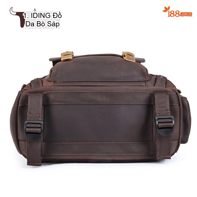 Balo Đựng Máy Ảnh Da Bò Sáp Ngoài Trời Phong Cách Âu Mỹ, Túi Đeo Vai Du Lịch Chống Sốc, Nội Thất Có Thể Tháo Rời Màu Nâu