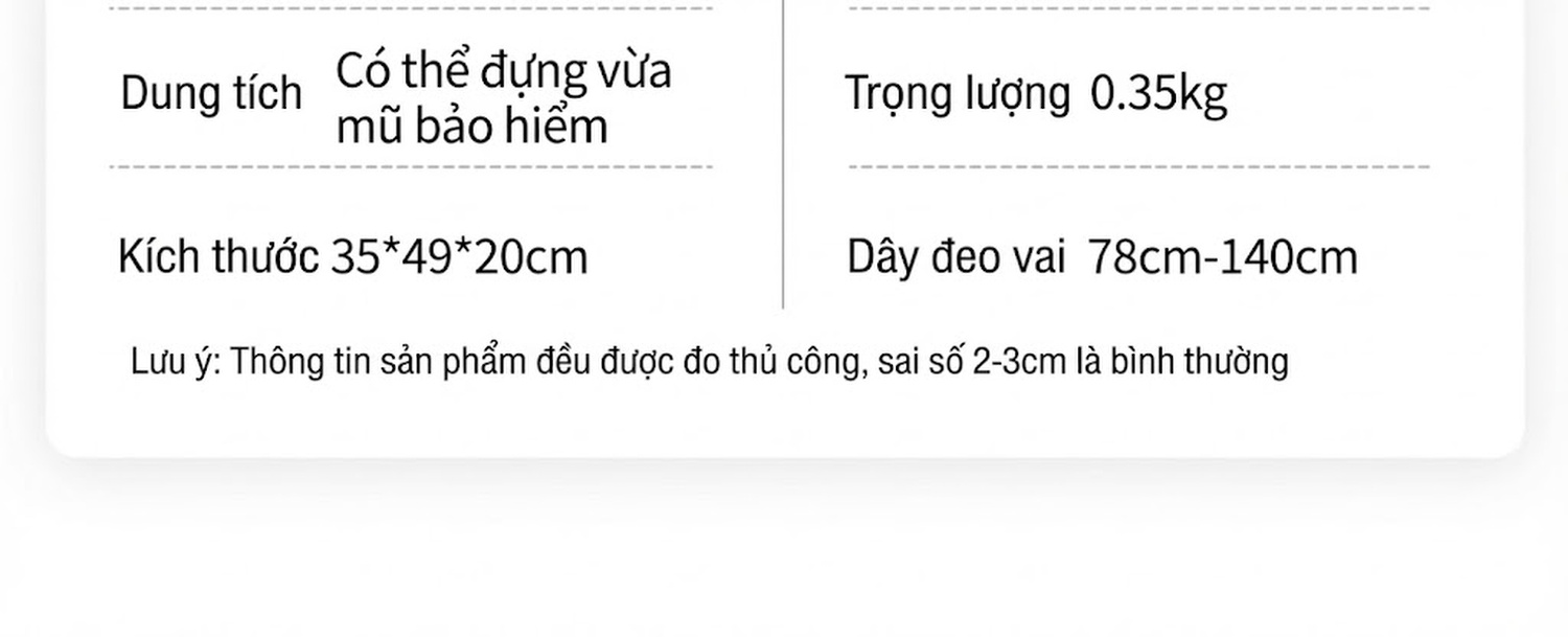 Balo Đựng Mũ Bảo Hiểm Xe Máy Chống Nước Dung Tích Lớn Màu Đen chi tiết 26